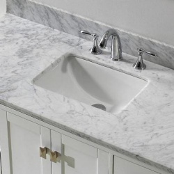 Carrara marble bathroom countertop