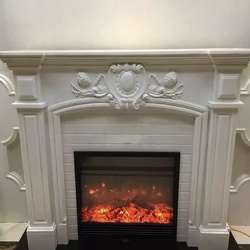 Carved marble fireplace mantel by Guangxi White marble