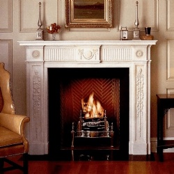 Classic marble fireplace mantel