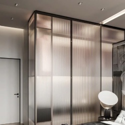 Contemporary glass wardrobe with LED lighting