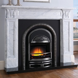 Corinthian Carrara Marble Fireplace