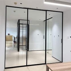 Custom Interior Partition Aluminium Glass Sliding Doors Narrow Frame Aluminum Profile Glass Sliding Door for Bathroom