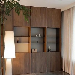 Designer Walnut Storage Cabinet