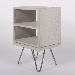 Double Shelf Concrete Nightstand