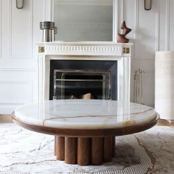 Edoni Wood and Shell Onyx Coffee Table