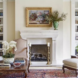 Elegant Marble Fireplace With Oversize Décor