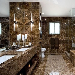 Emperador Dark Marble Bathroom Vanities for Hotels and Resorts