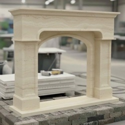 Etsy Handcrafted Travertine Marble Fireplace Mantel