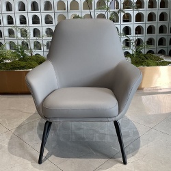 Factory Price Simple Modern Scandinavian Lounge Office Reception Visitors Leather with Single Chair