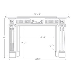 Federal style marble fireplace mantel