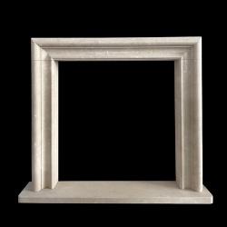 Fiorentino style fireplace mantel in marble botticino