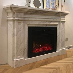 Fireplace Mantel from White Volakas Marble