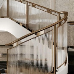 Fluted Glass Balustrade for Hotel Project