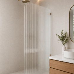 Fluted Glass Shower Screen Fixed Panels