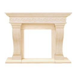 French style limestone fireplace mantel design