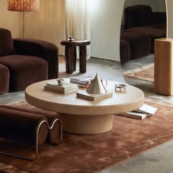 Hand Cast Concrete Round Coffee Table