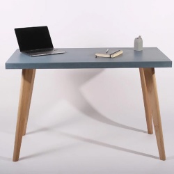 Handcrafted Concrete Desk with Oak Legs