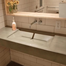 Handmade GFRC Concrete Ramp Style Bathroom Basin