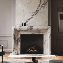 Honed Marble Fireplace Mantel Bulk Order for Villa Project