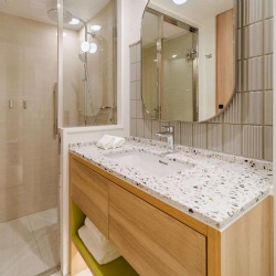 Hotel Bath Vanities with Terrazzo Counter tops