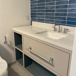 Hotel bath vanities wood vanity base and quartz top