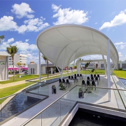 Hotel garden wedding pavilion