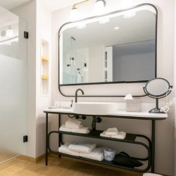 Industrial style vanity mirror with customized metal framework