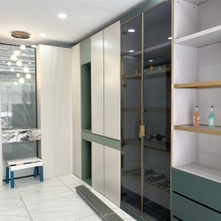 Interior millwork with aluminum glass door