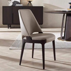 Italian Minimalist Wooden Dining Chair Modern High Quality Leather Household Backrest Nordic Style Hotel Chairs for Dining Room