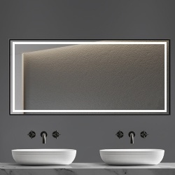 LED Black Framed Bathroom Wall Mirror