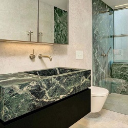 Lavaotry marble Verde Alpi basin and sink seamless joint