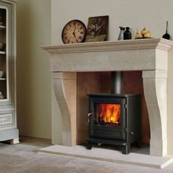 Limestone fireplace mantel origin from France