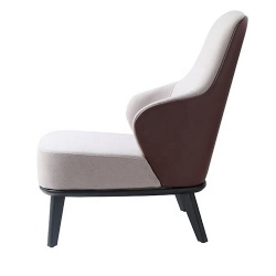 Luxury Modern High Wing Back Leather Single Leisure Lounge Armchair Hotel