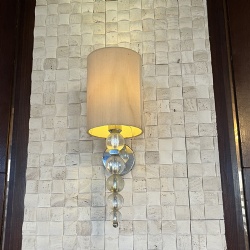 Marble Mosaic Tiles with Wall Sconce