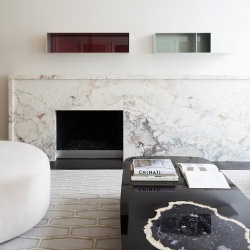 Marble fireplace for modern interior furnishing