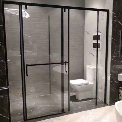 Metal and Glass Bathroom Partition