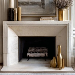 Minimalist Stone Mantels with Geometric Lines Create Understated Luxury