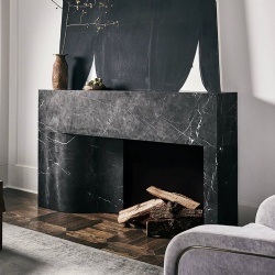 Modern Asymmetrical Fireplace Design