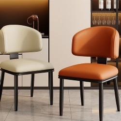 Modern Luxury Minimalist Nordic Style Metal White Faux Leather Dining Chair Portable Home Furniture for Hotels Restaurants Table