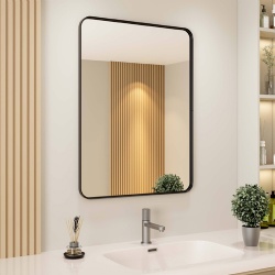 Modern Wholesale Custom Manufacturers Hotel 24 Inch Square Vanity 24 X 30 Black Framed Mirrors Wall Mounted Bathroom Mirror