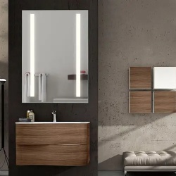 Modern bathroom vanity and LED lighting mirror