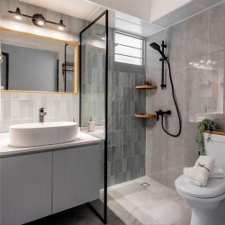 Modern design glass and mirror for bathroom