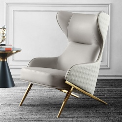 Nordic Luxury Relaxing Leather Lazy Sofa Chairs Living Room Single Seat Arm Furniture Modern Hotel Leisure Lounge Chairs