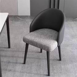 Nordic Modern Dining Chair Minimalist Stool Creative Leather Fabric Backrest Hotel Lounge Chair Stylish Design