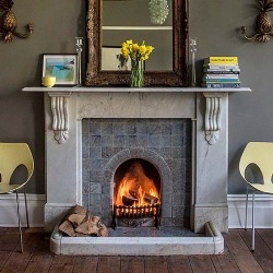 Period marble fireplace mantel amenities for venton vean hotel