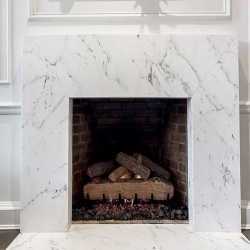 Plain White Marble Fireplace Surrounding