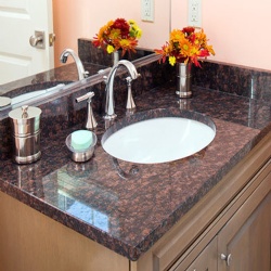 Precut natural stone Tan Brown granite countertop for kitchen and bathroom