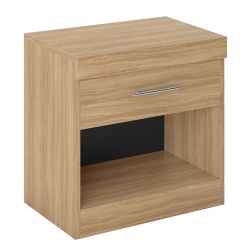 QLD 1 drawer nightstand with plain front kick plate