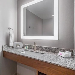 Quality Inn Light Grey Granite Vanity top with Front Plywood Apron