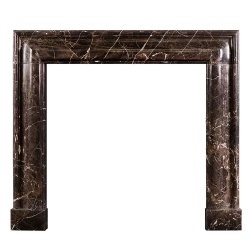 Queen Anne Style bolection Fireplace Mantel by Chinese Brown Emperador marble